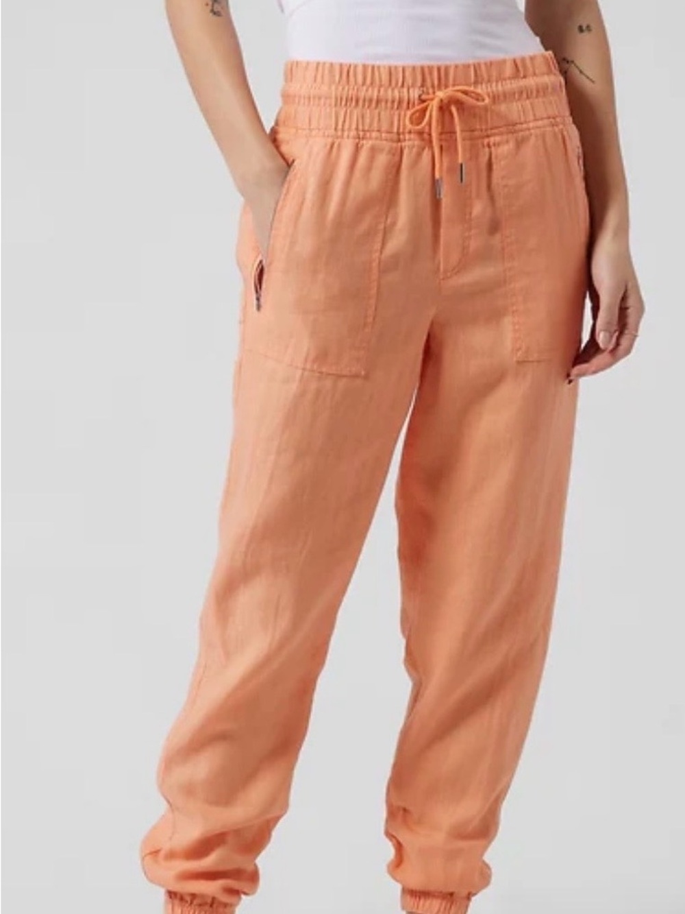 Women's  Athleta Cabo Linen jogger cactus peach